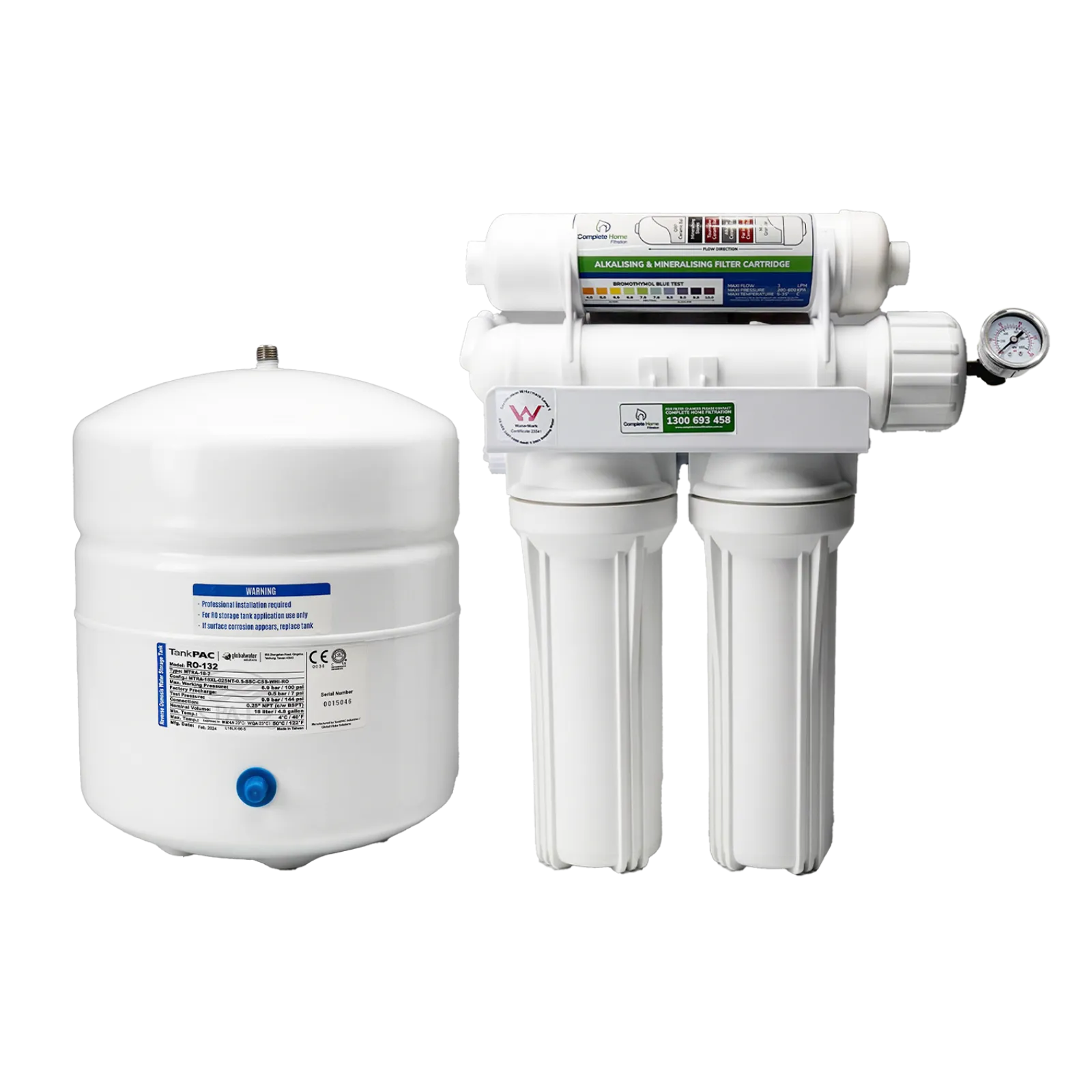 Reverse osmosis water filtration system.